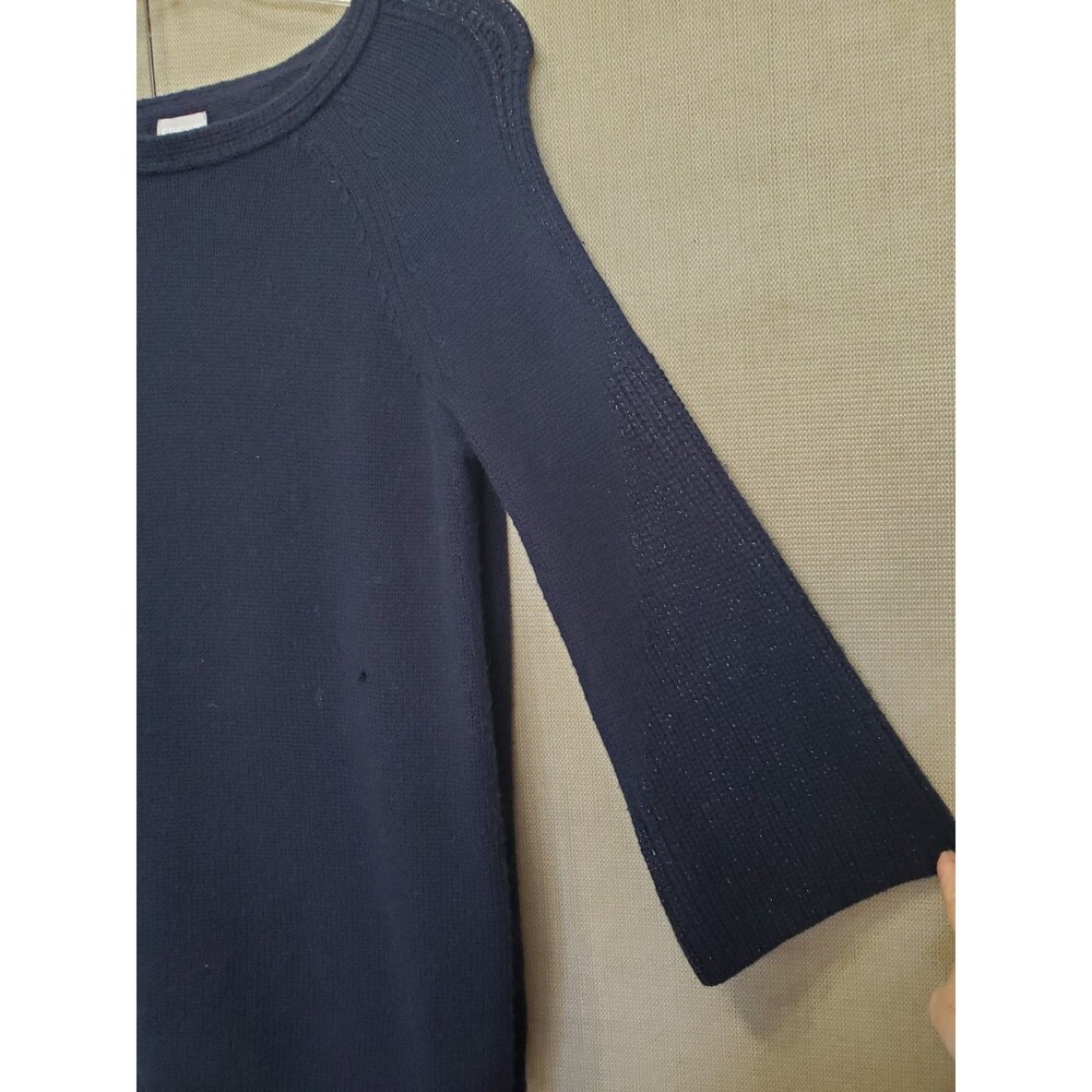 Chico's Wool/Cashmere Blend Boat Neck Flared Glitter Sleeve Sweater Size 2 Large - Picture 2 of 9